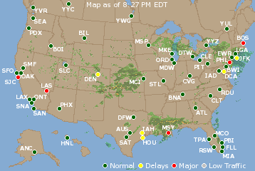 National Airport Delays Map