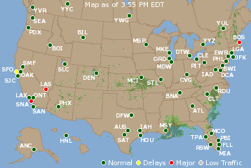 National Airport Delays Map