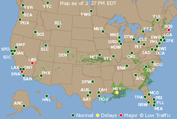 National Airport Delays Map