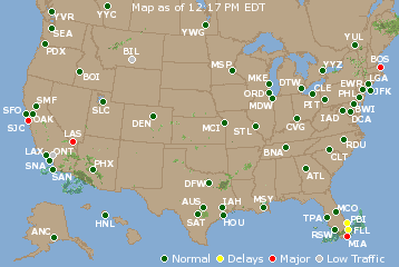 National Airport Delays Map
