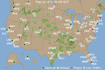 National Airport Delays Map