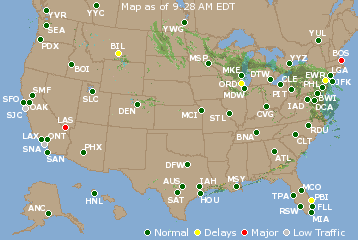 National Airport Delays Map
