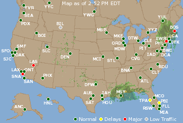 National Airport Delays Map