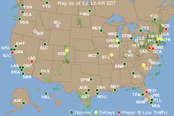 National Airport Delays Map
