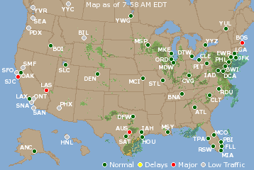 National Airport Delays Map