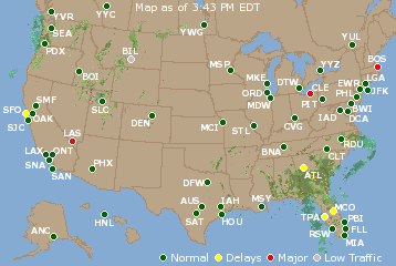National Airport Delays Map