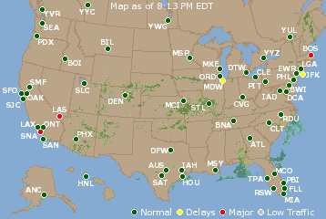 National Airport Delays Map