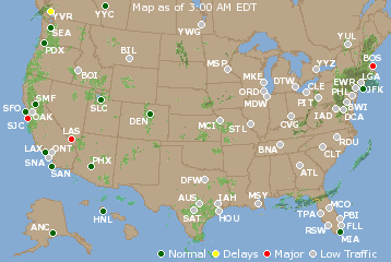 National Airport Delays Map