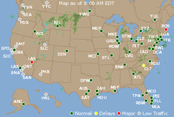 National Airport Delays Map
