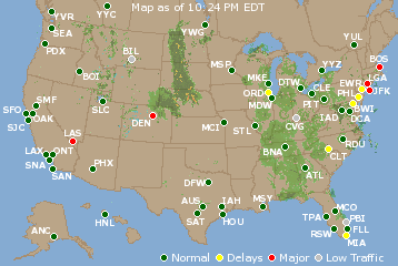 National Airport Delays Map