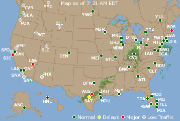 National Airport Delays Map