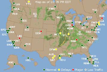 National Airport Delays Map