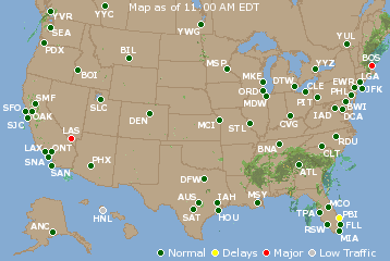 National Airport Delays Map