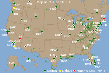 National Airport Delays Map