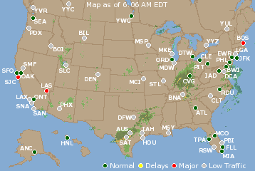 National Airport Delays Map