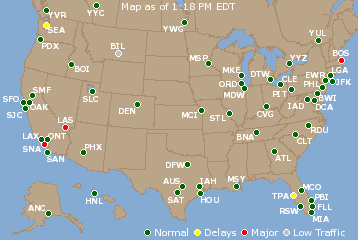 National Airport Delays Map