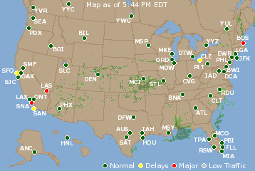 National Airport Delays Map