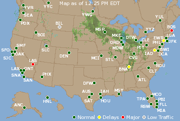 National Airport Delays Map