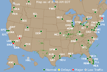 National Airport Delays Map