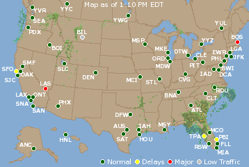 National Airport Delays Map