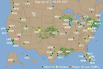 National Airport Delays Map