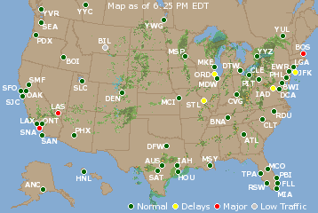 National Airport Delays Map