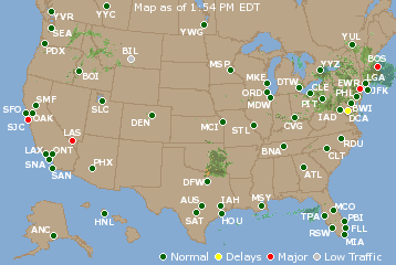 National Airport Delays Map