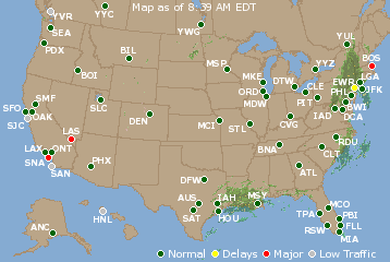 National Airport Delays Map