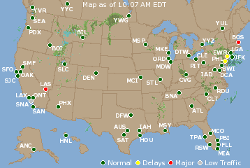 National Airport Delays Map