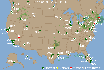 National Airport Delays Map