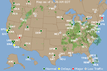 National Airport Delays Map