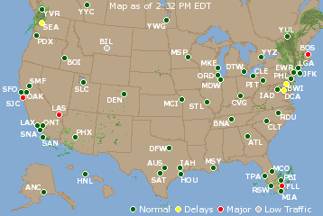 National Airport Delays Map