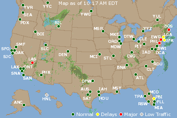 National Airport Delays Map