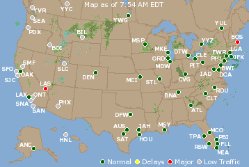 National Airport Delays Map