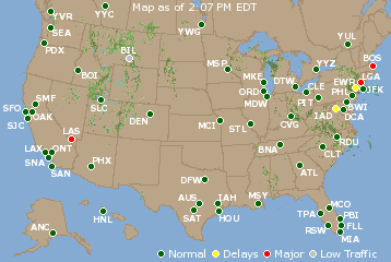 National Airport Delays Map