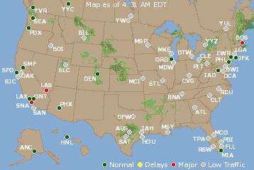National Airport Delays Map