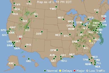 National Airport Delays Map