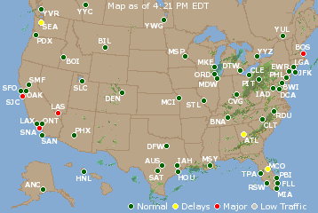 National Airport Delays Map