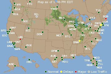 National Airport Delays Map