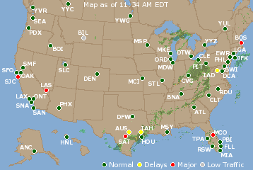 National Airport Delays Map