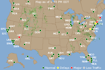 National Airport Delays Map