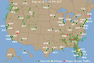 National Airport Delays Map