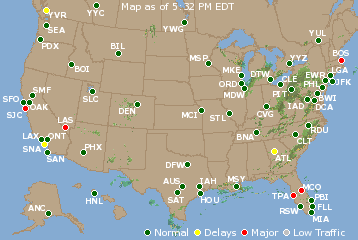 National Airport Delays Map
