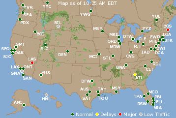 National Airport Delays Map