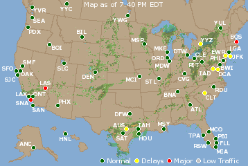 National Airport Delays Map