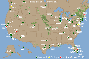 National Airport Delays Map
