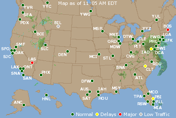 National Airport Delays Map