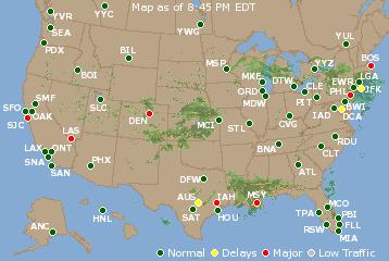 National Airport Delays Map