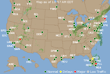 National Airport Delays Map