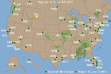 National Airport Delays Map
